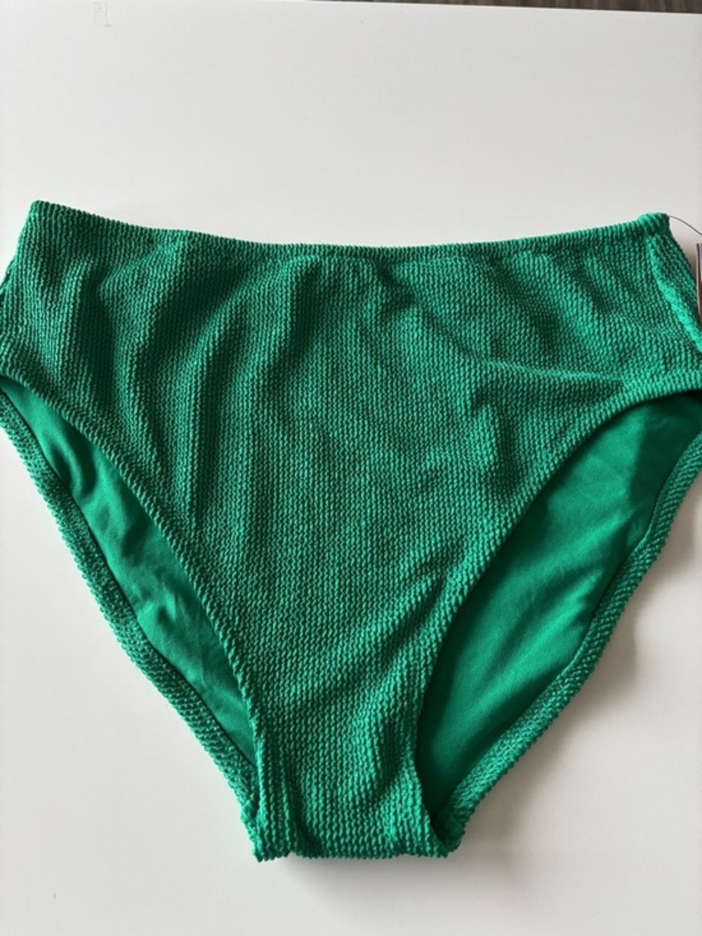 Shade & Shore Green Textured High-Waist Bikini Bottom